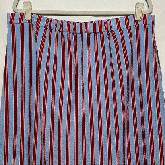 ROOLEE PLUS ADDISON BUTTON MIDI MODEST STRIPED SKIRT - Picture 11 of 16